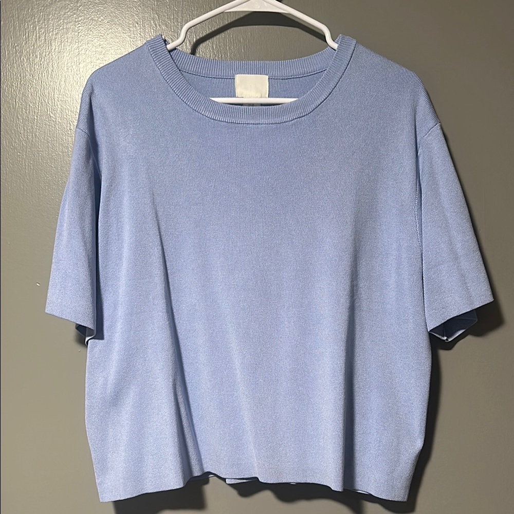 H&M Light Blue Short Sleeve Sweater